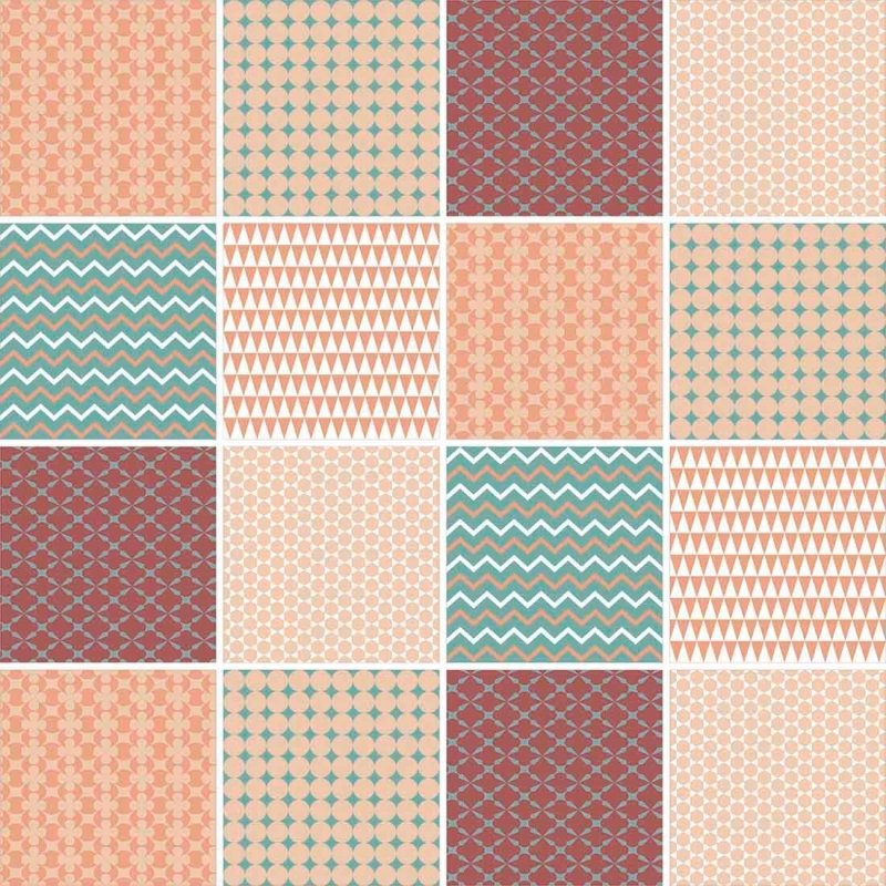 Papel de Parede Autocolante Azulejo Geométrico 197196188 - Papel na Parede
