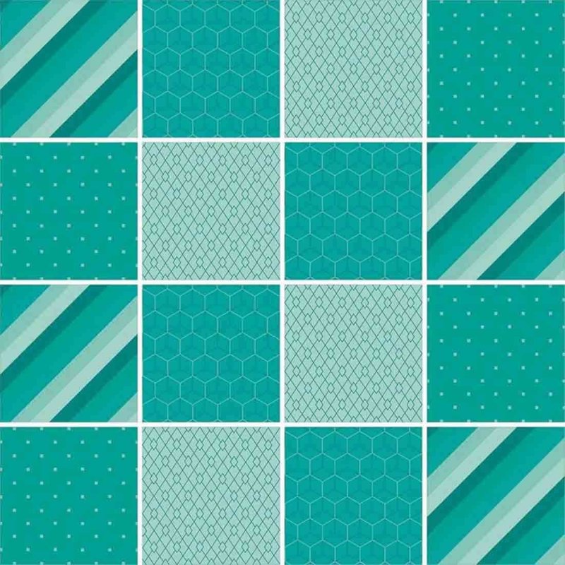 Papel de Parede Autocolante Azulejo Geométrico Verde 242734804 - Papel na Parede