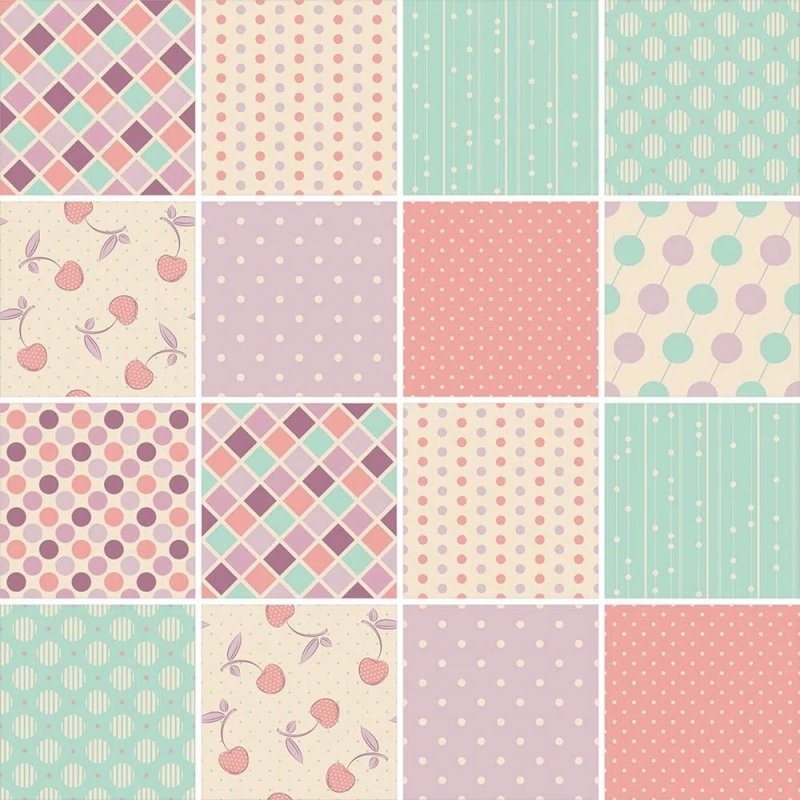 Papel de Parede Autocolante Azulejo Poá Tons Pastéis 290474147 - Papel na Parede