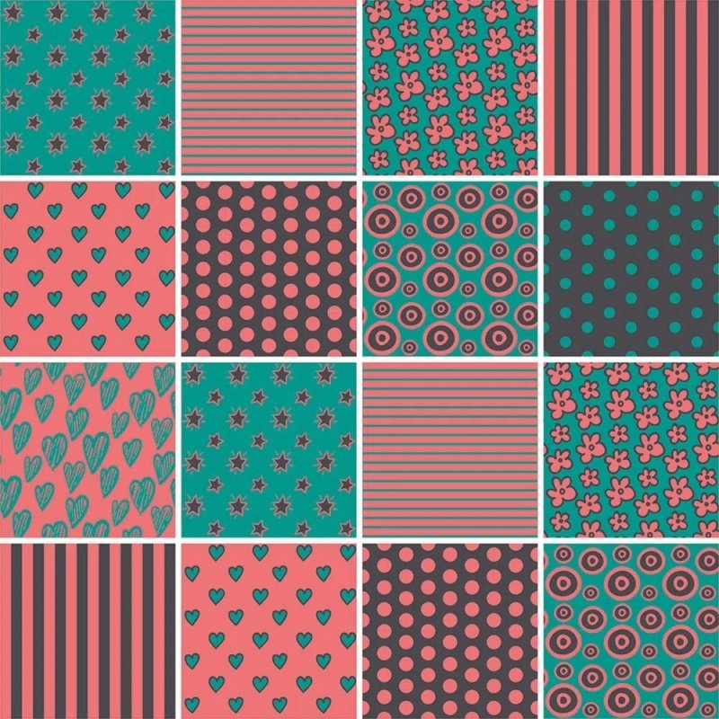 Papel de Parede Autocolante Azulejo Rosa e Verde 352236944 - Papel na Parede