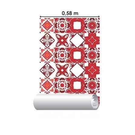 Papel de Parede Azulejo Abstrato Vermelho 2801709 - Papel na Parede