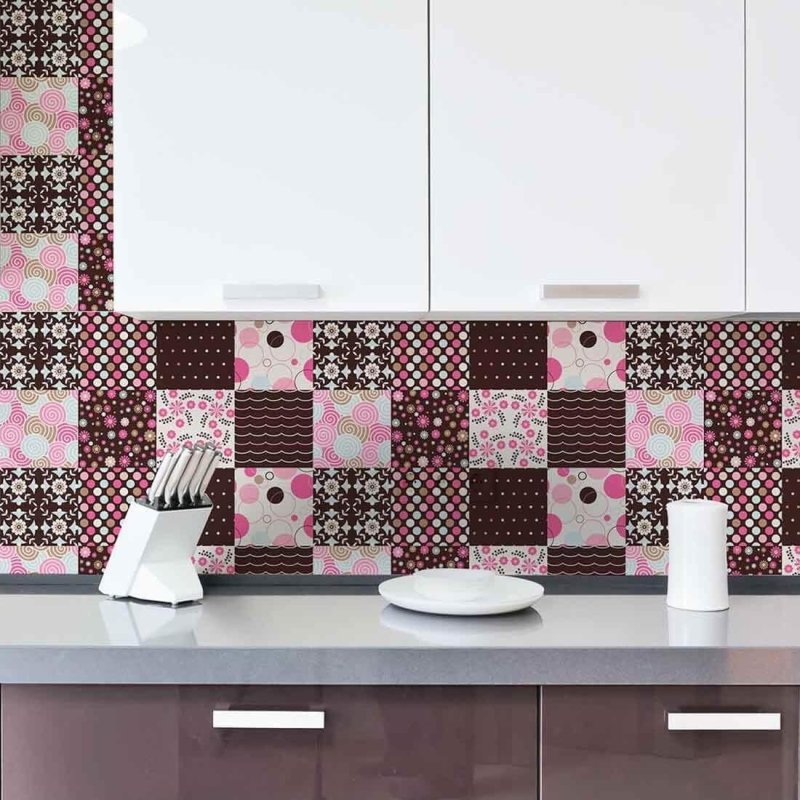 Papel de Parede Azulejo Bolhas Flores 61226722 - Papel na Parede