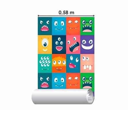 Papel de Parede Azulejo Carinhas 28581488 - Papel na Parede