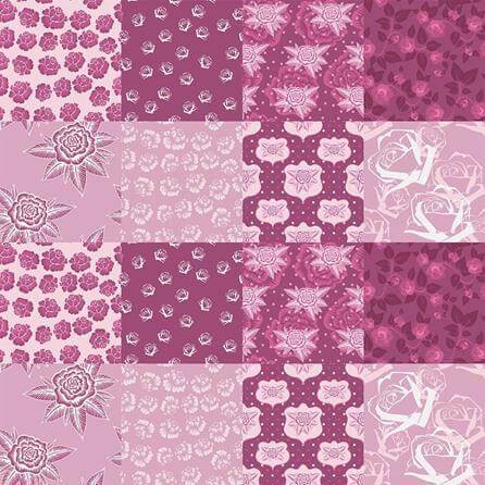 Papel de Parede Azulejo Floral Roxo e Rosa 284996810 - Papel na Parede