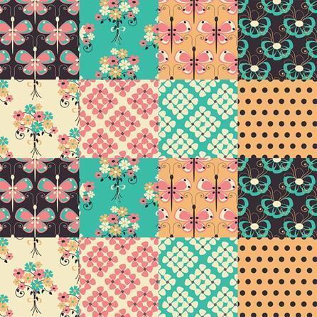 Papel de Parede Azulejo Flores 28627757 - Papel na Parede