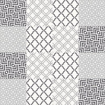 Papel de Parede Azulejo Geométrico Preto e Branco 234990772 - Papel na Parede