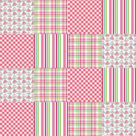 Papel de Parede Azulejo Listrado Melancia Xadrez 287201642 - Papel na Parede