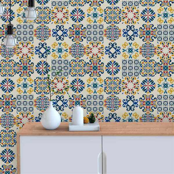 Papel de Parede Azulejo Portuguesa 227543416 - Papel na Parede