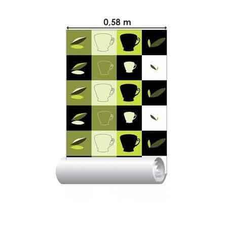 Papel de Parede Azulejo Xicara 7005358 - Papel na Parede