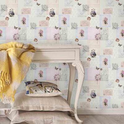 Papel de Parede Bambinos Cartas Patchwork 3345 - Papel na Parede