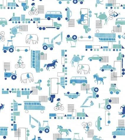 Papel De Parede Brincar Bobinex Cidade Azul - 3636 - Papel na Parede