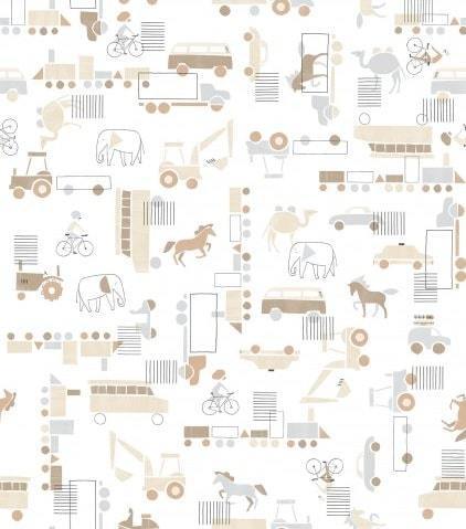 Papel De Parede Brincar Bobinex Cidade Bege - 3639 - Papel na Parede