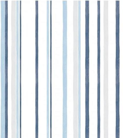 Papel De Parede Brincar Bobinex Listrado Azul - 3612 - Papel na Parede