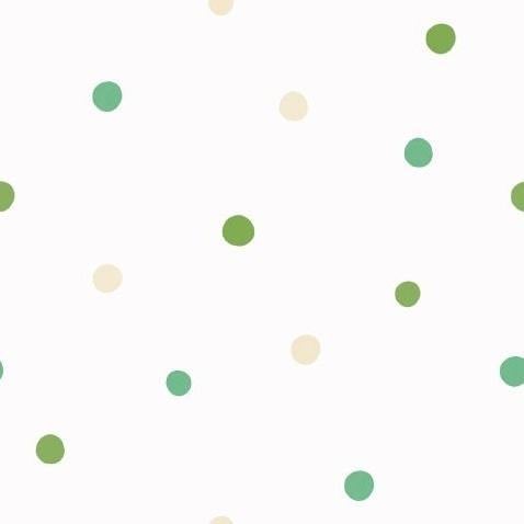 Papel De Parede Brincar Bobinex Poá Verde - 3617 - Papel na Parede