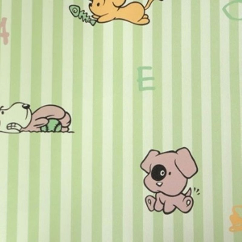 Papel de Parede Cachorro Listrado Verde Kawayi 313204 - Papel na Parede