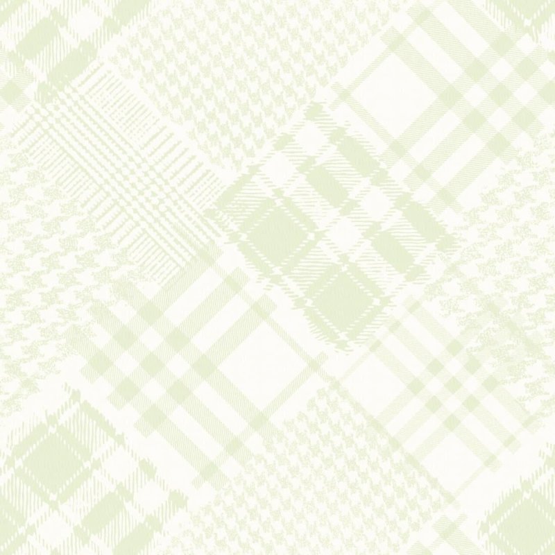 Papel de Parede Infantário Henrique xadrez patchworke verde 1716 - Papel na Parede