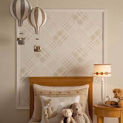 Papel de Parede Infantário liso bege 1766 - Papel na Parede