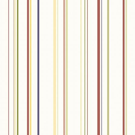 Papel de Parede Infantário listras verde, azul, amarela, vermelha 1756 - Papel na Parede