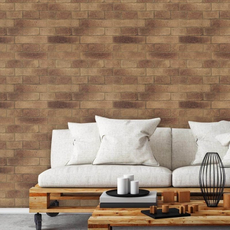 Papel de Parede Natural Bobinex Tijolo Escurecido 1421 - Papel na Parede