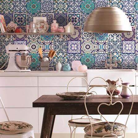 Papel de Parede Texturizado Allegra Azulejo Português 7305-1 - Papel na Parede