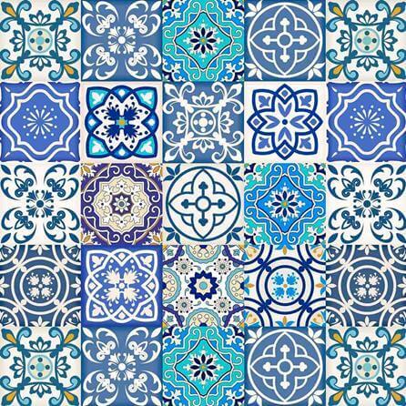 Papel de Parede Texturizado Allegra Azulejo Português 7305-1 - Papel na Parede