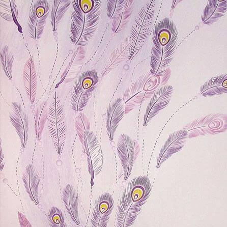 Papel de Parede Texturizado Barcelona Colorido Pavão Penas Pássaros BC380203 - Papel na Parede