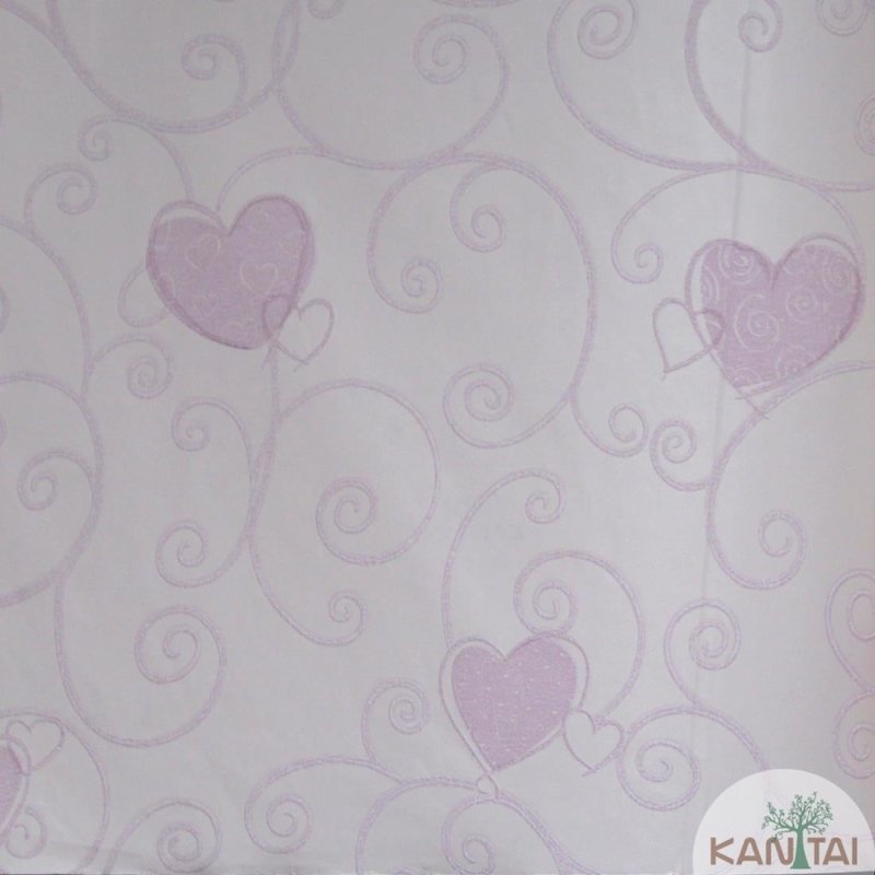 Papel de Parede Texturizado Bebê Fofo Infantil Romântico Corações Rosa Grace GR921602 - Papel na Parede