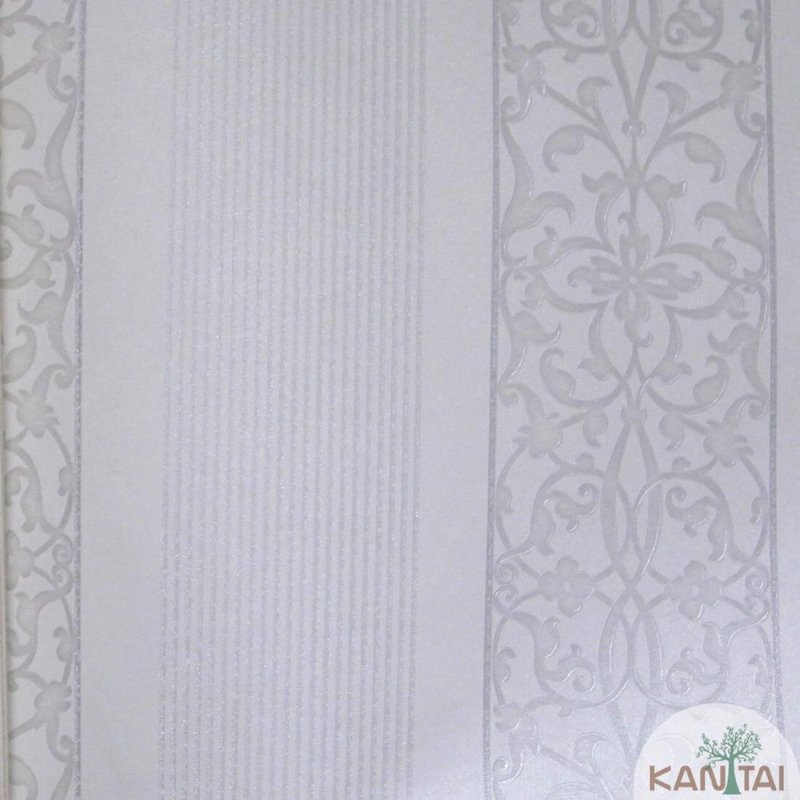 Papel de Parede Texturizado Clássico Listras Listrado Vintage Prateado Grace GR920102 - Papel na Parede