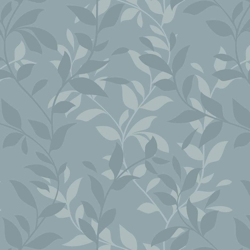 Papel de Parede Texturizado Concept folhas azul 6708-2 - Papel na Parede