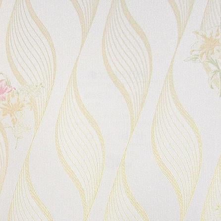 Papel de Parede Texturizado Flores Ondas Curvas Natureza Romântico Geométrico Scenery2 SC29051 - Papel na Parede