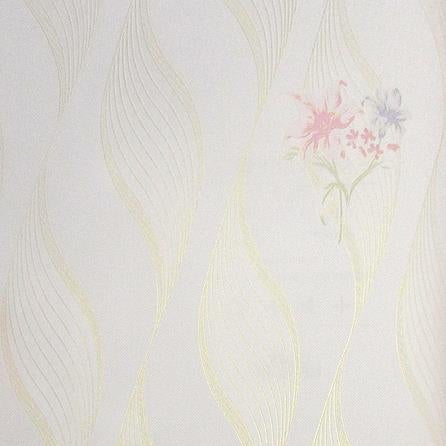 Papel de Parede Texturizado Flores Ondas Curvas Natureza Romântico Geométrico Scenery2 SC29055 - Papel na Parede
