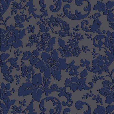 Papel de Parede Texturizado Luksuz floral azul 4058-3 - Papel na Parede