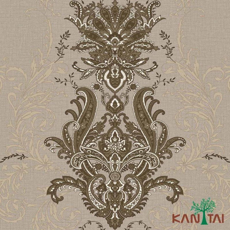 Papel de Parede Texturizado Metrópolis Vintage Arabesco MT781703R - Papel na Parede