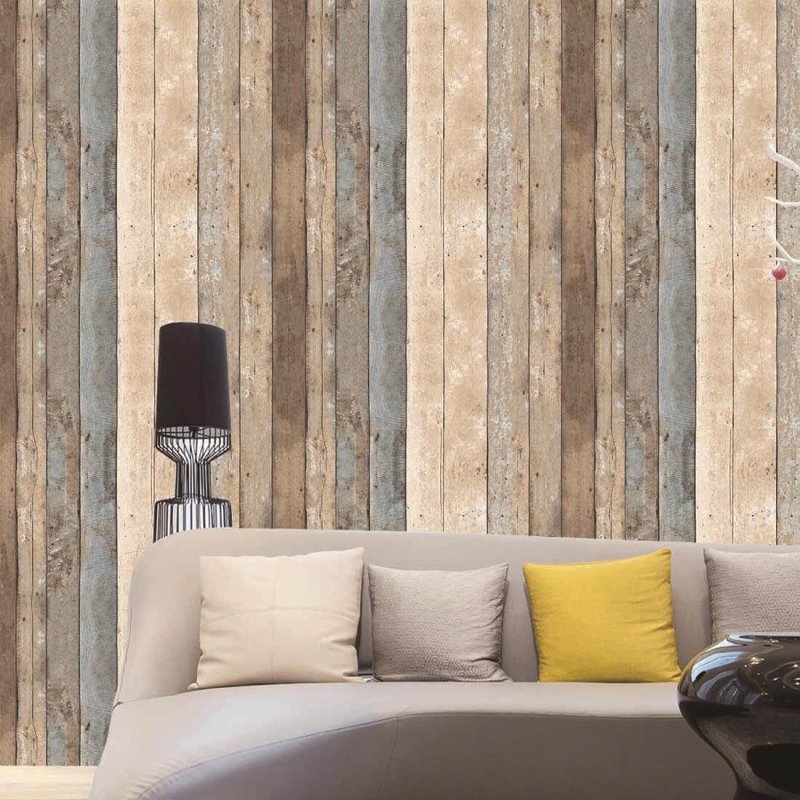 Papel de Parede Texturizado RJ Madeira Rústica 910205 - Papel na Parede