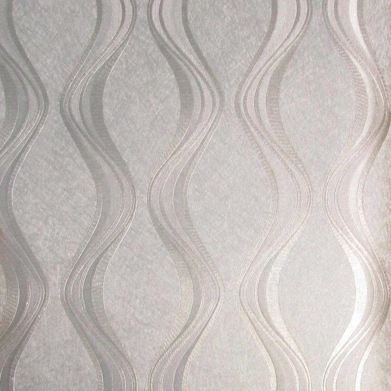 Papel de Parede TexturizadoLinhas Curvas Românticas Brilho Moda em Casa 7067 - Papel na Parede