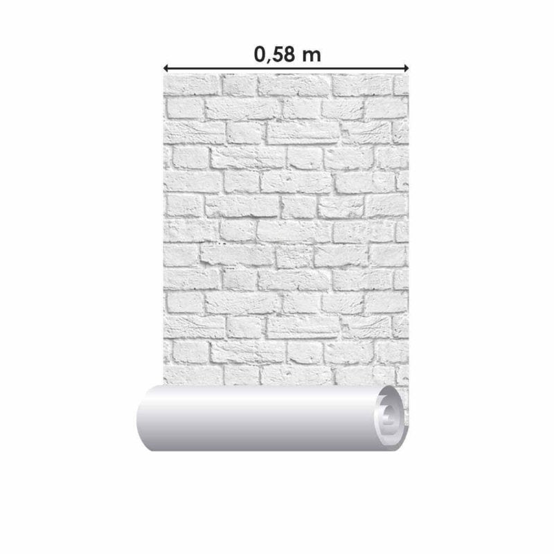 Papel de parede tijolo branco - Papel na Parede