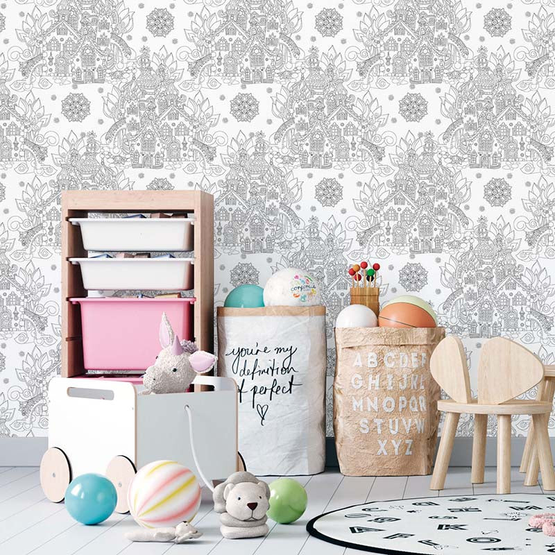 Papel de Parede Adesivo Para Colorir 391314499