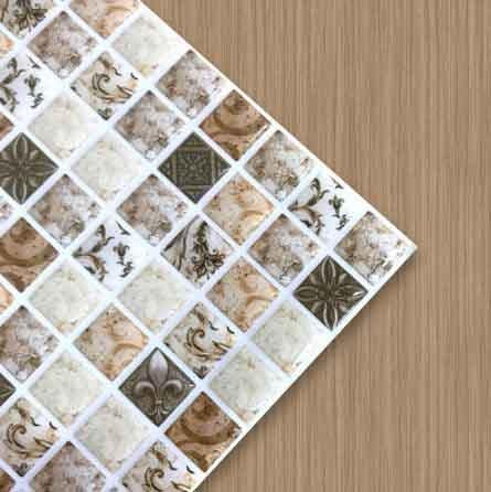Placa de Pastilha Adesiva Resinada Antique Marrom - 28,5cm x 31cm - Papel na Parede