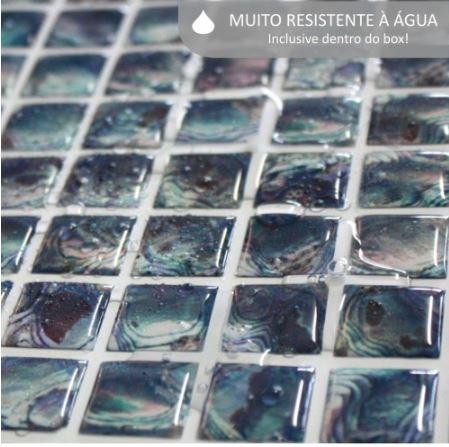 Placa de Pastilha Adesiva Resinada Madrepérola - 28,5cm x 31cm - Papel na Parede