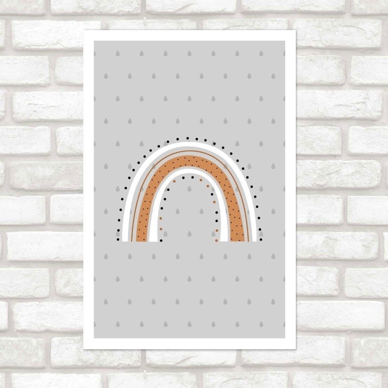 Poster Decorativo Abstrato Arco Íris Neutro N016091 - Papel na Parede