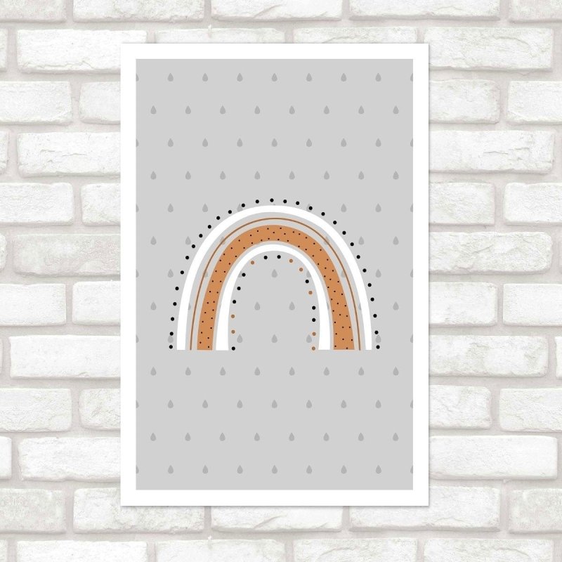 Poster Decorativo Abstrato Arco Íris Neutro N016091 - Papel na Parede