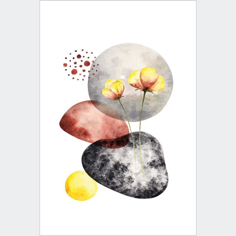 Poster Decorativo Abstrato Flores N010212 - Papel na Parede
