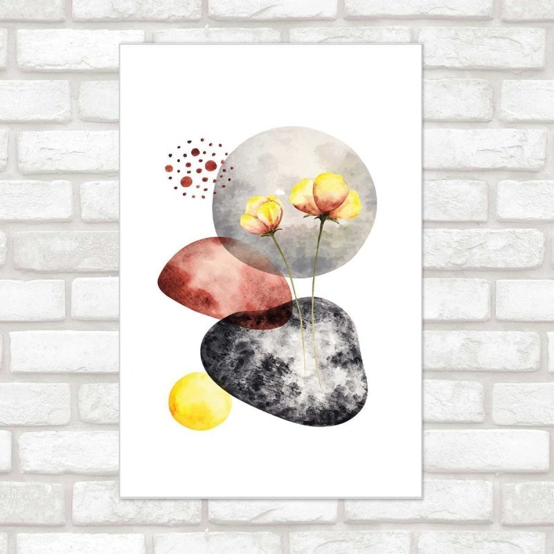 Poster Decorativo Abstrato Flores N010212 - Papel na Parede