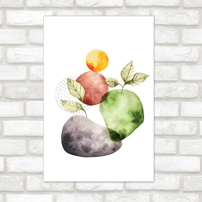 Poster Decorativo Abstrato Folhas N010211 - Papel na Parede