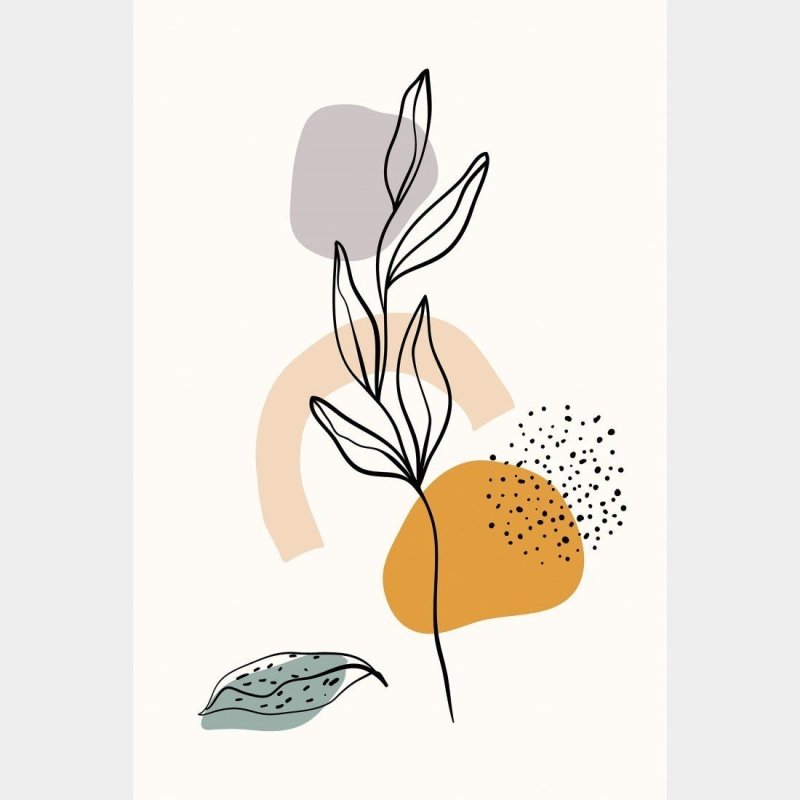 Poster Decorativo Abstrato Folhas N015260 - Papel na Parede