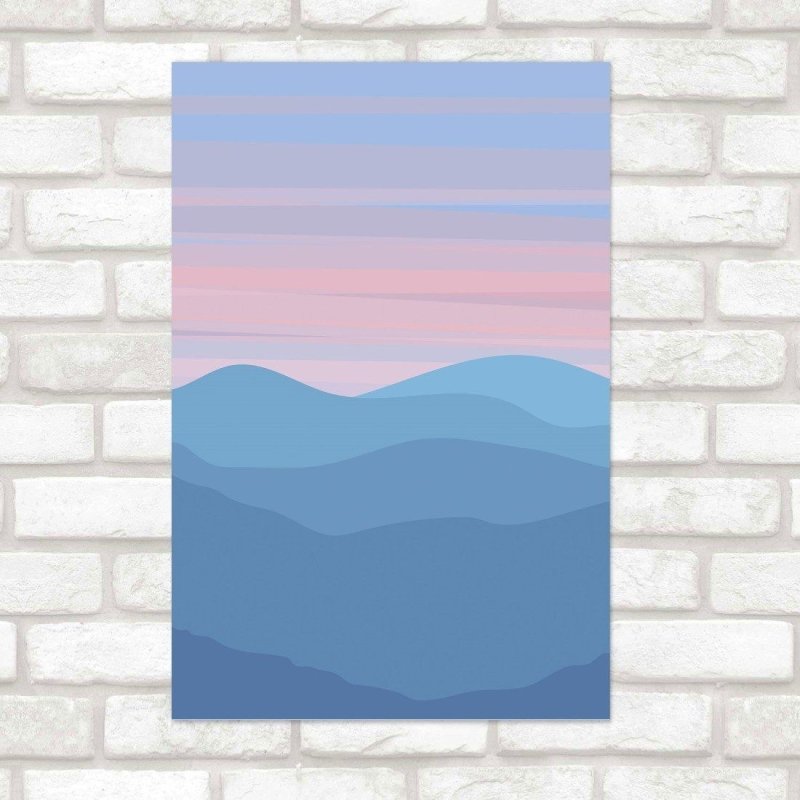 Poster Decorativo Abstrato Paisagem Montanhas N015236 - Papel na Parede