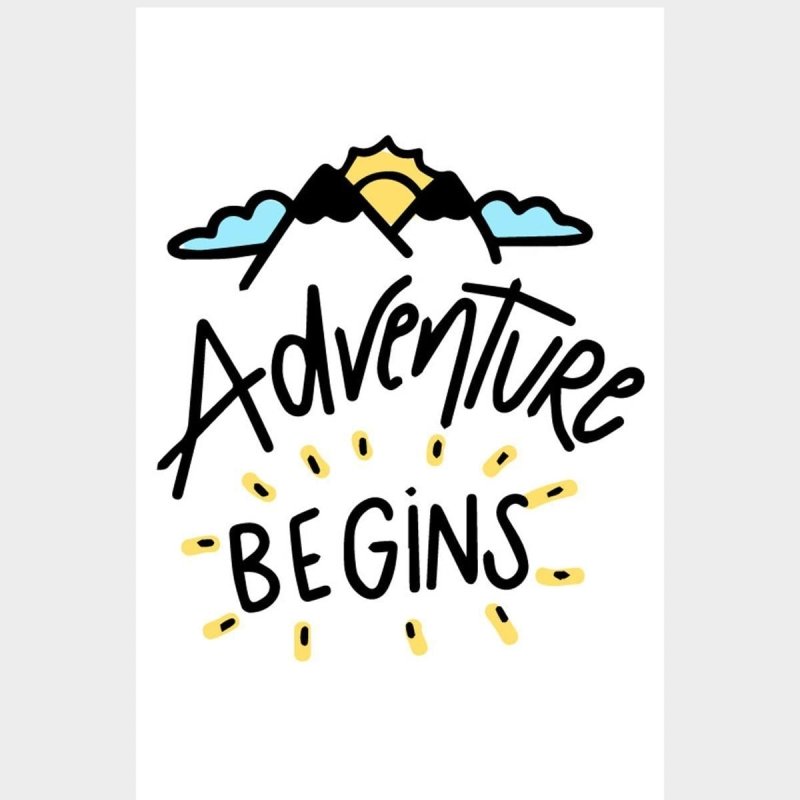 Poster Decorativo Adventure Begins Lettering N07265 - Papel na Parede