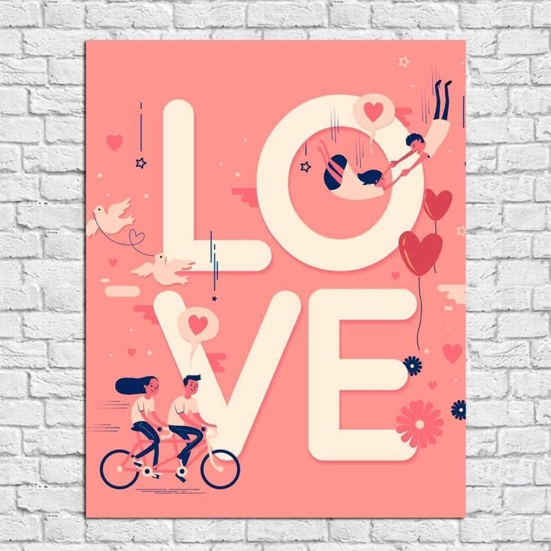 Poster Decorativo Amor Love Romântico 32150 - Papel na Parede