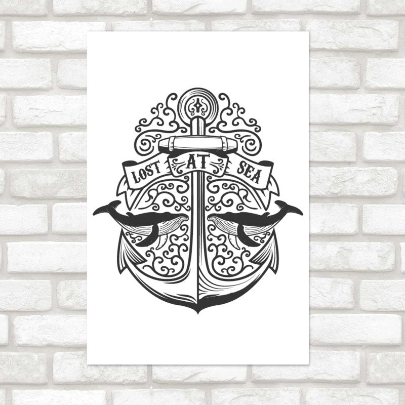 Poster Decorativo Ânora e Baleias Lost at Sea N08288 - Papel na Parede