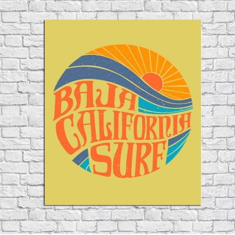 Poster Decorativo Baja California Surf 070707 - Papel na Parede